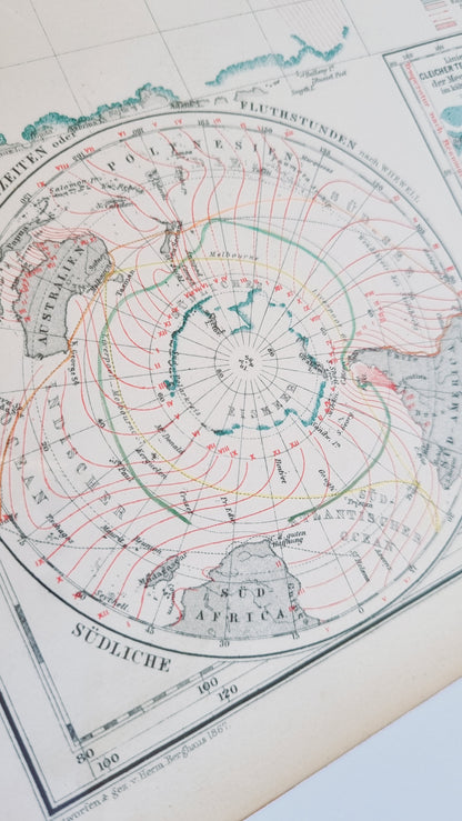 1867 World Map of Sea Currents and Trade