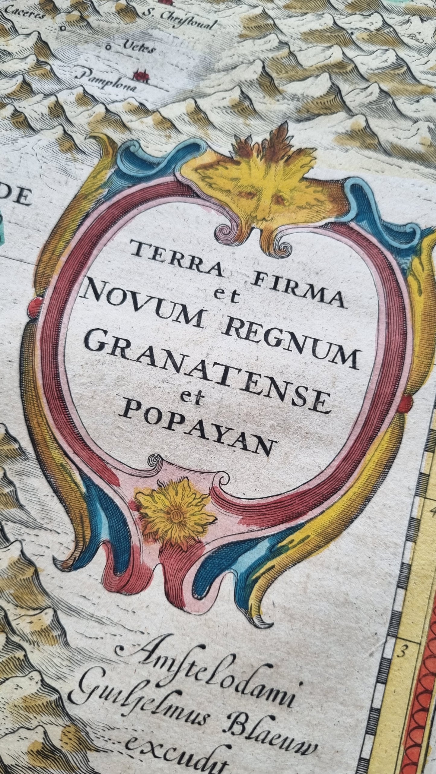 1640 Blaeu's Central America (Granatense et Popayan)