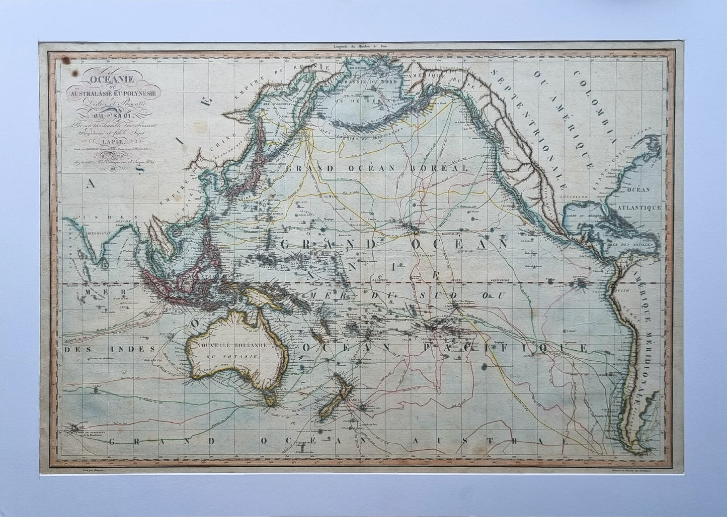 1817 Oceanie (detailing voyages of explorers)