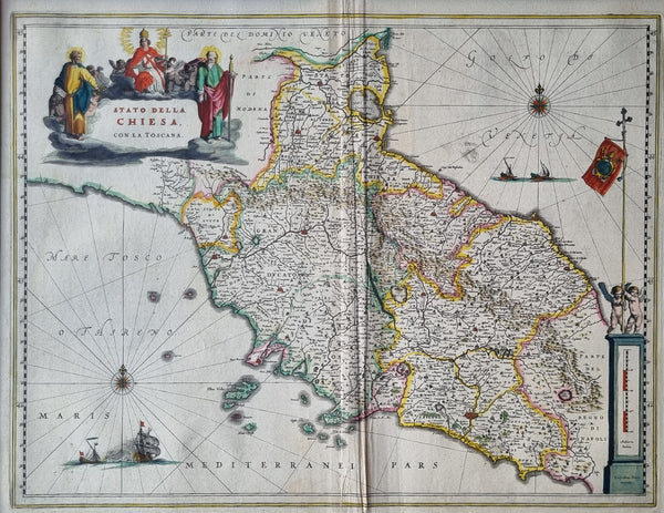 1638 Tuscany and the Papal States in Italy by Bleau – Golden Age Maps