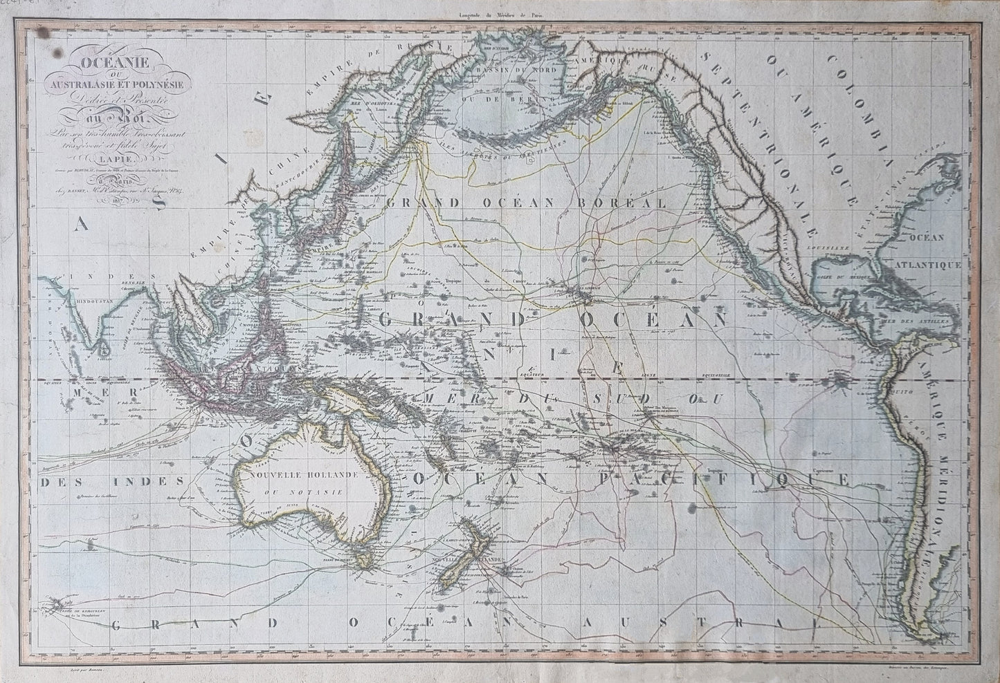 1817 Oceanie (detailing voyages of explorers)