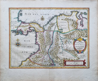 1640 Blaeu's Central America (Granatense et Popayan)