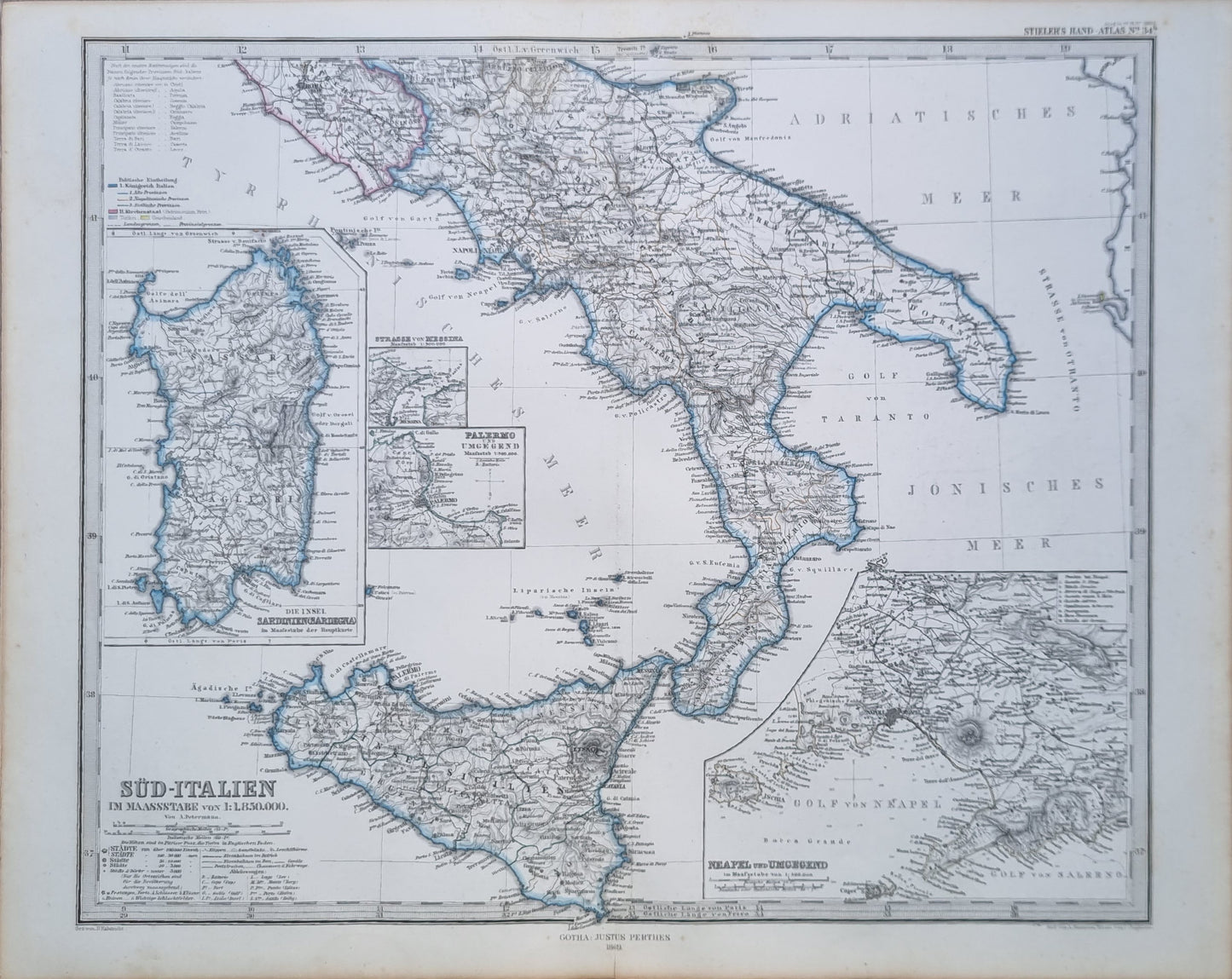 1869 Southern Italy, Sicily and Sardinia