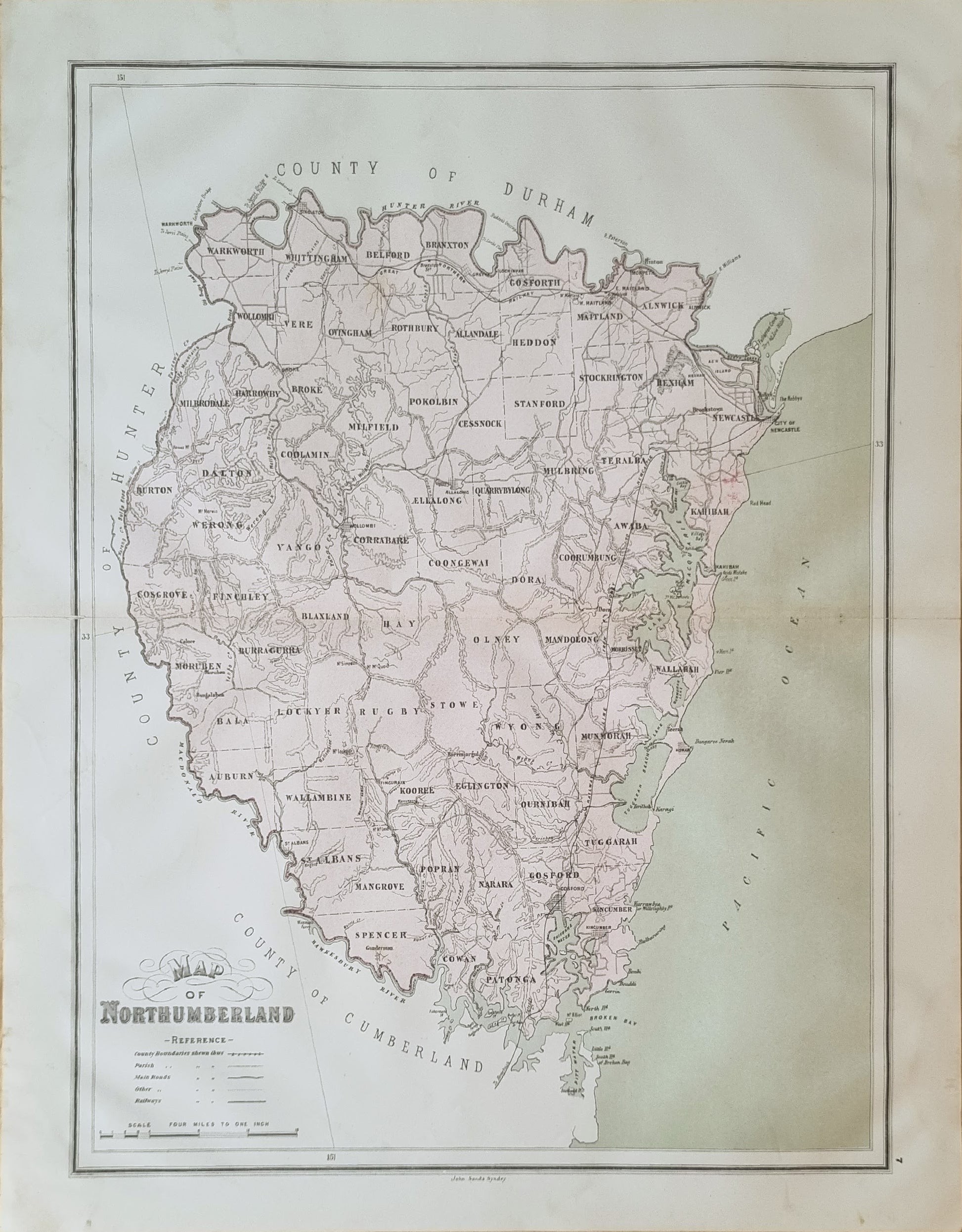 1886 - Map of Northumberland