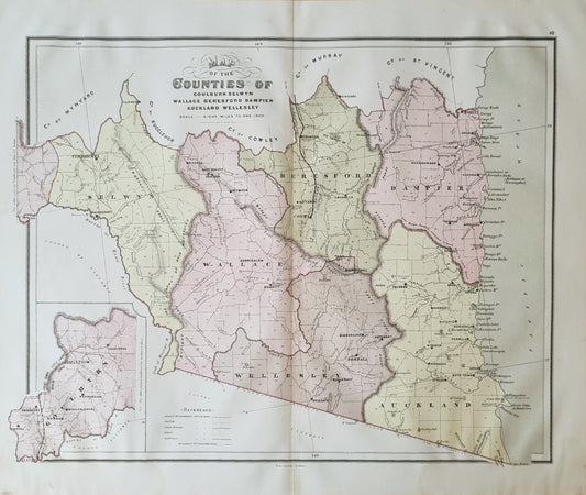 1886 - Map of the Counties of Goulburn, Selwyn..