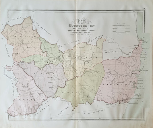 1886 - Map of the Counties of Darling, Inglis..