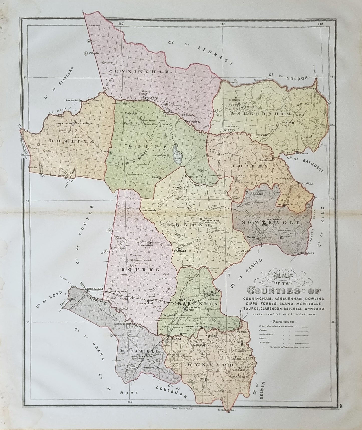 1886 - Map of the Counties of Cunningham, Ashburnham..