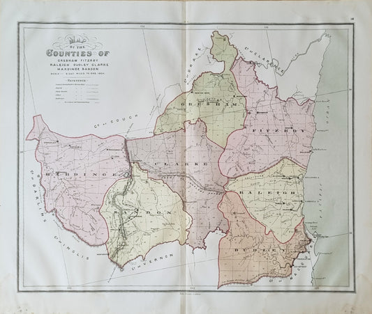 1886 - Map of the Counties of Gresham, Fitzroy..