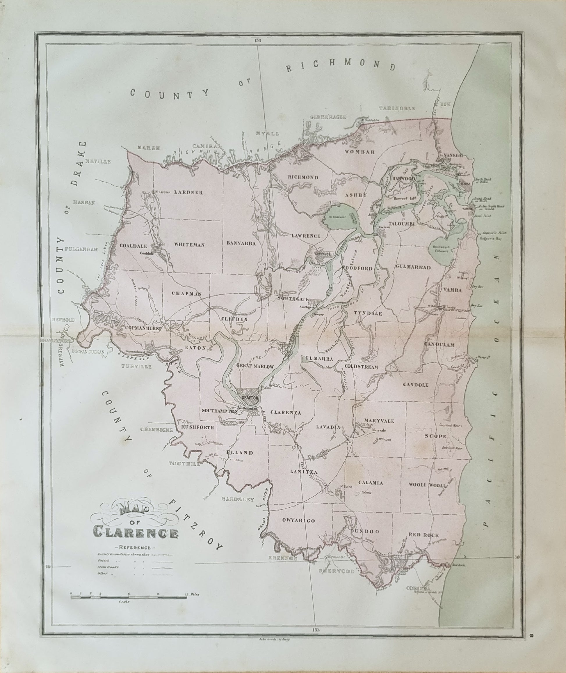 1886 - Map of Clarence